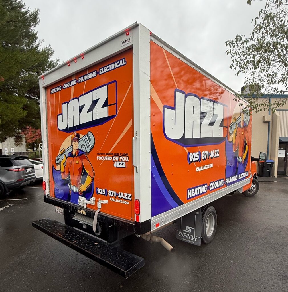 Jazz graphic on box truck