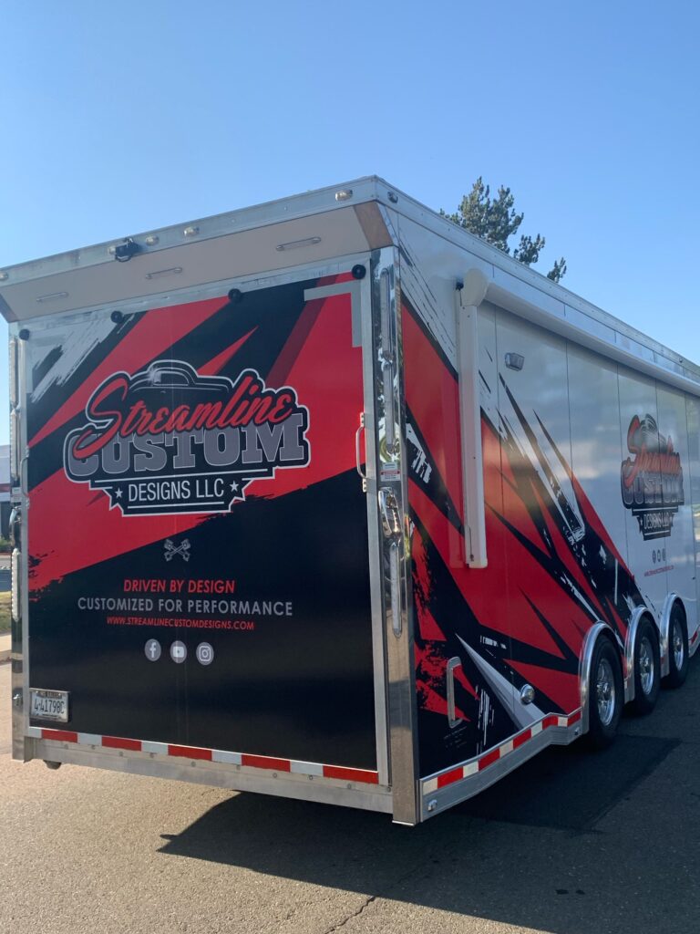 Graphic installation on big rig