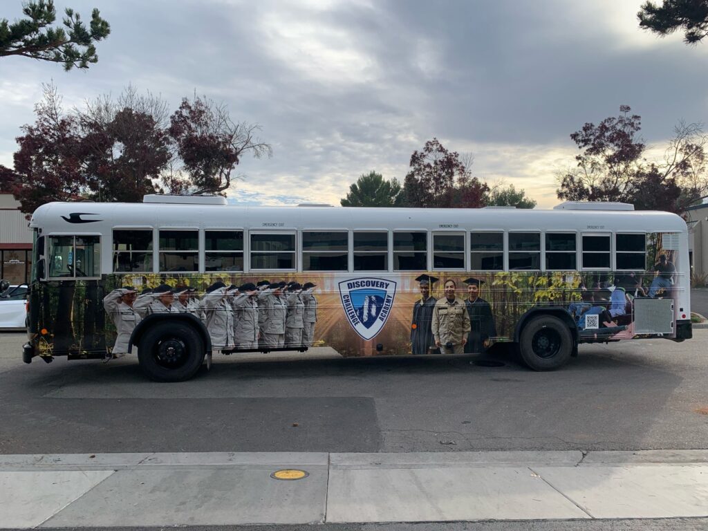 Graphic installation on bus.