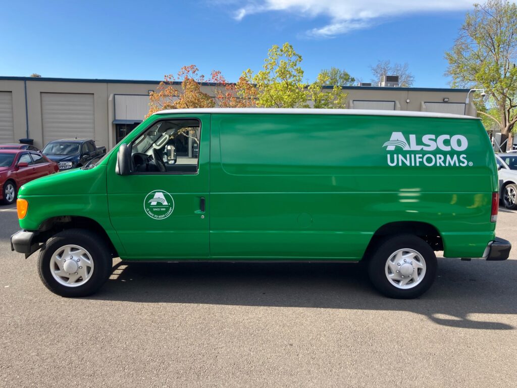 Spot graphic installation on fleet trucks