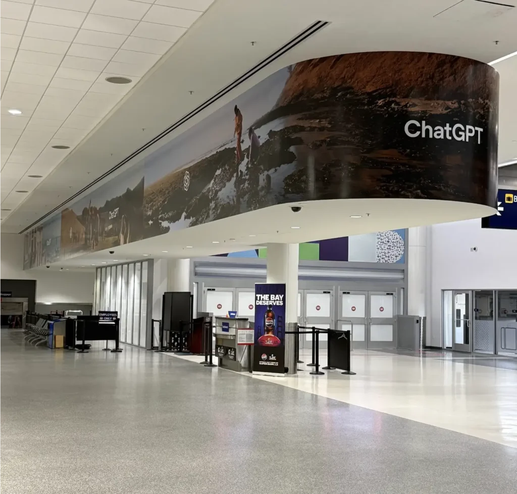 Chat GPT graphic wall installation.